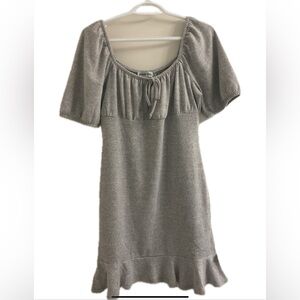 ALMOST FAMOUS Softest Gray On or Off the Shoulder with fluttered hem Dress